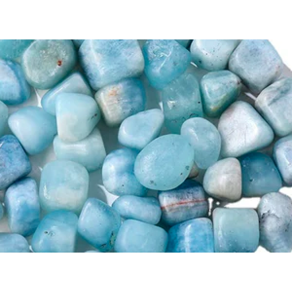 Tumble Aquamarine small blue dot